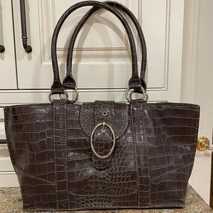 Snakeskin Leather Shoulder Bag